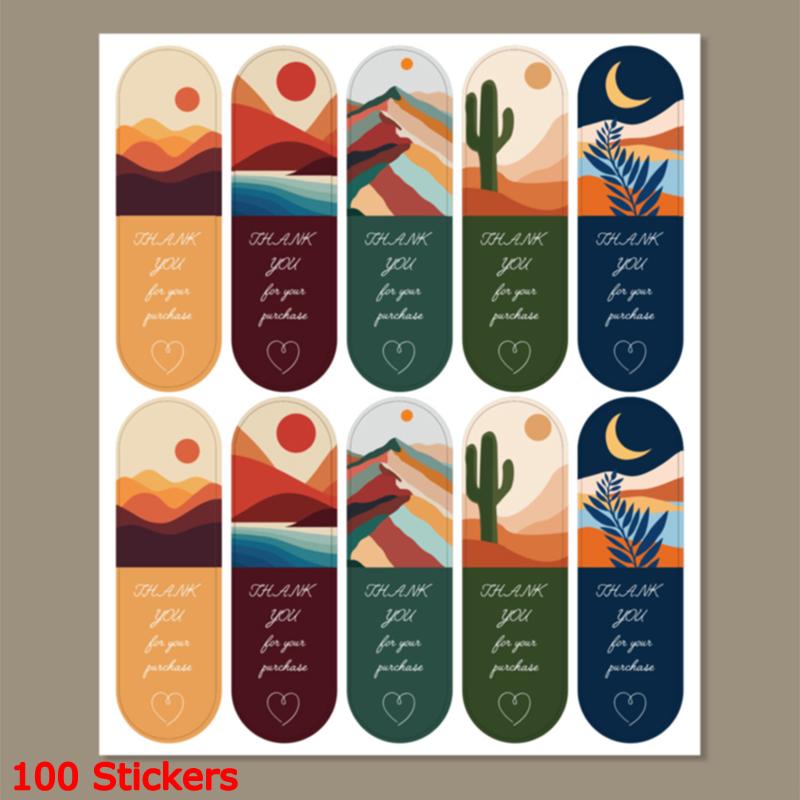 

10 Sheets/Pack Print Candy Adhesive Decoration Party Holiday Adhesive Stickers Bakery Packagin Label Envelope 2x7cm/Sticker