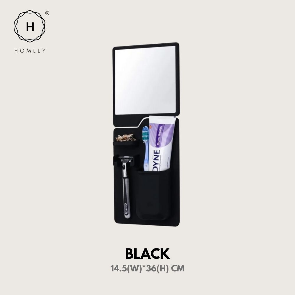 Homlly Silicone Shower Mirror and Razor ToothBrush Holder