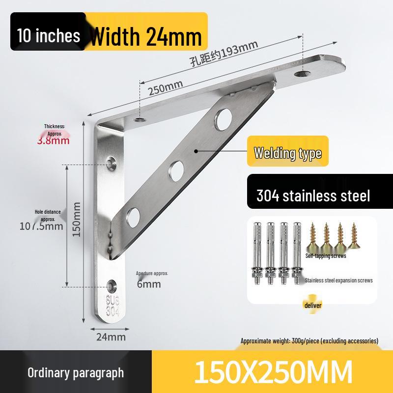 Stainless Steel Right Angle Wall Shelf Bracket Support