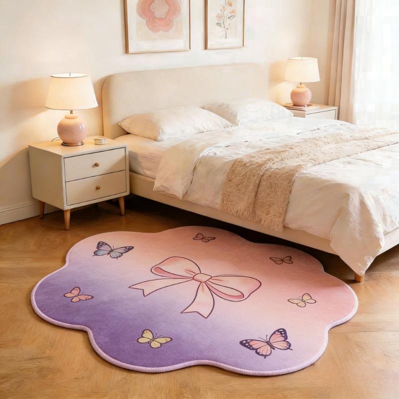 Bunte Blumenteppiche für das Wohnzimmer Flauschig Weicher Schlafzimmer Dekor Teppich Unregelmäßige Form Nachttischteppich Zuhause Dicke Plüsch Bodenmatte