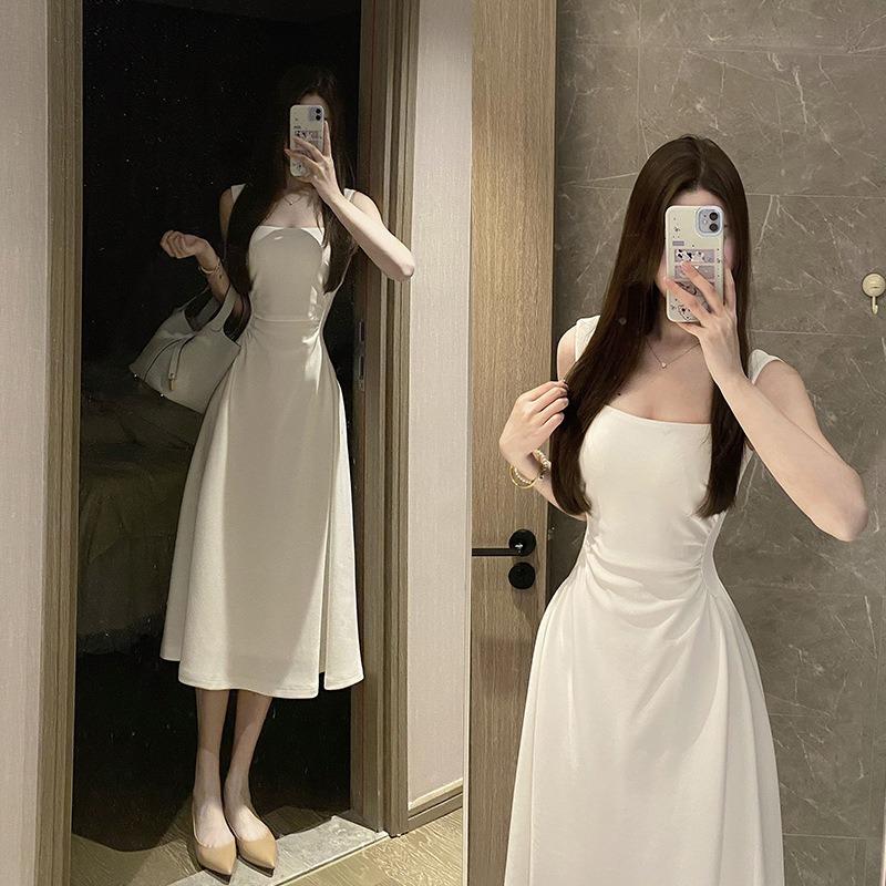 Black Slim Suspender Skirt Slim Skirt Women's Summer Popular New Long Dress High-end Dress