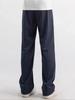 Men's Navy Blue Retro Sport Sweatpants - Narrow Straight Leg, Loose Fit, Autumn/Winter Casual Wear