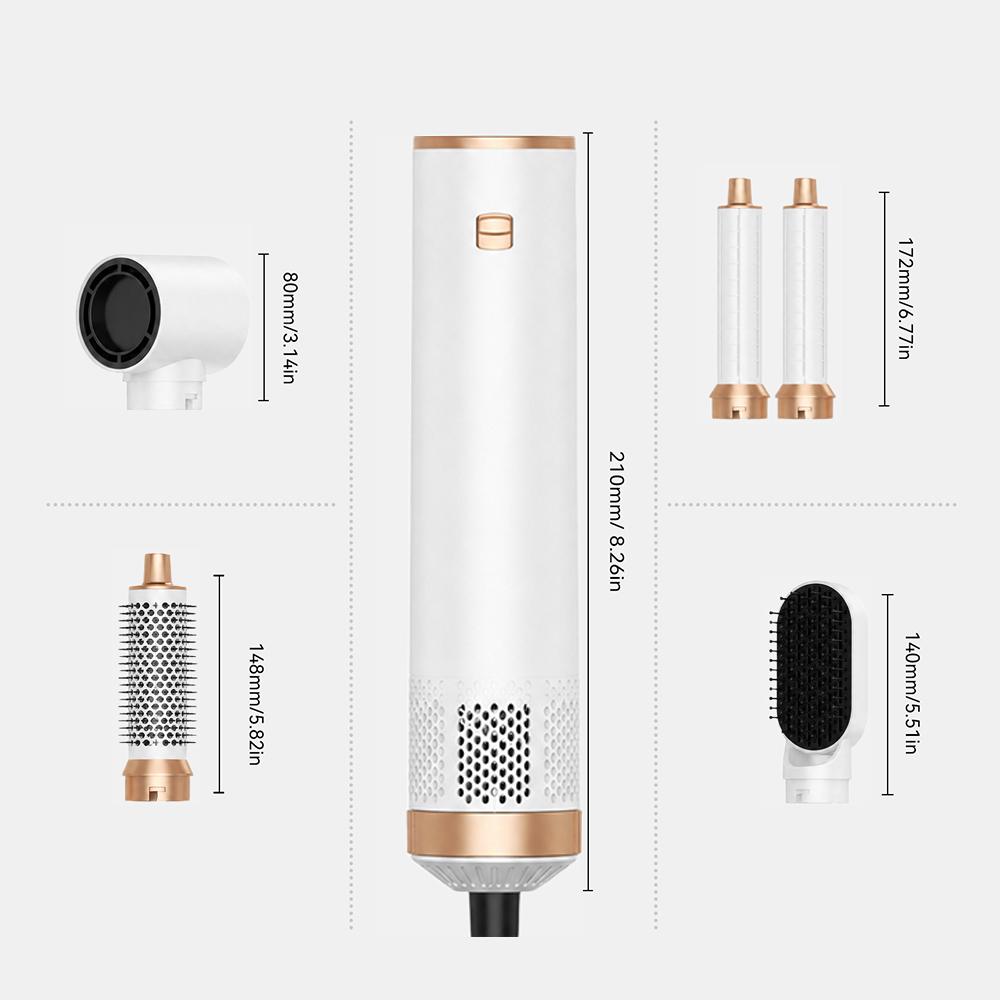 Factory Direct 5 In 1 Hair Styler Ionic Hair Dryer One Step Hair Straightener And Curler Set Auto-Rotating Hot Air Brush