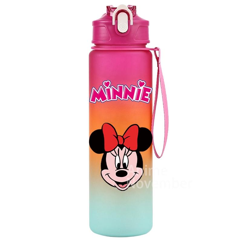 Disney Mickey Mouse Water Cup Minnie Gradient Straw 750Ml Large Capacity Camping Drinking Tools Outdoor Sports Minnie Water Cups
