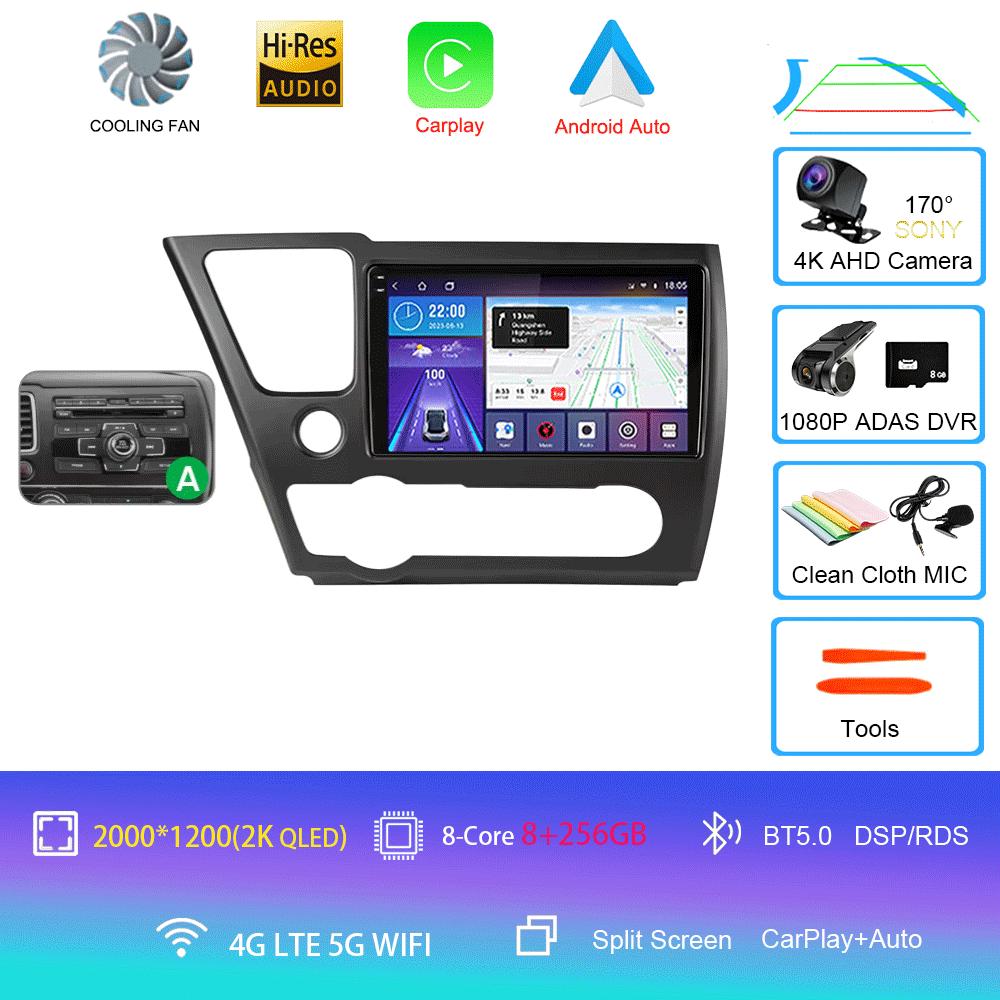 Car Radio Android 14 For Honda Civic 9 9th US Sender Coupe Multimedia Player Video Carplay DSP GPS No 2din DVD Head Unit