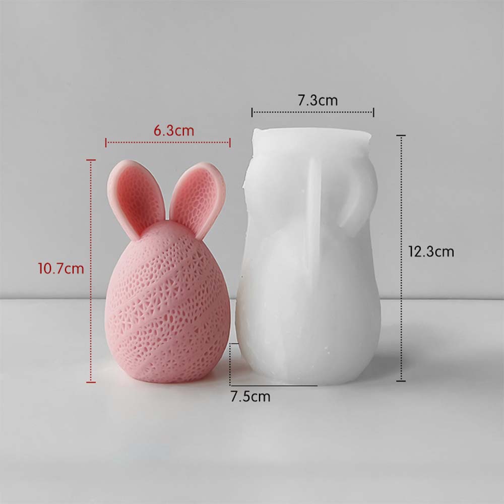 Easter Egg Silicone Mold Bunny Ear Egg Shape Candle Plaster Ornament Molds DIY Easter Decoration Candle Making Supplies
