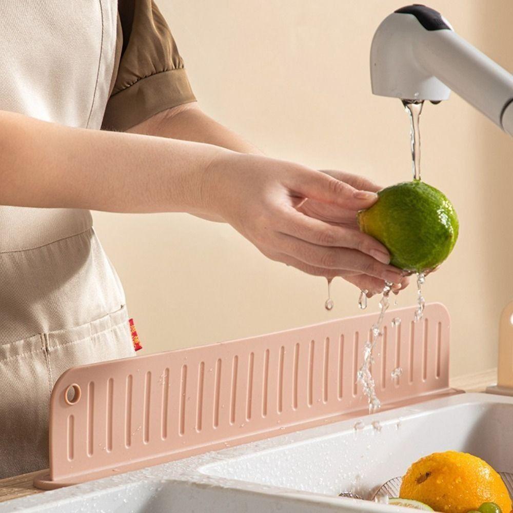 Silicone Water Baffle Barrier Sink Flap Block Easy Cleaning Sink Splash Guard  Household