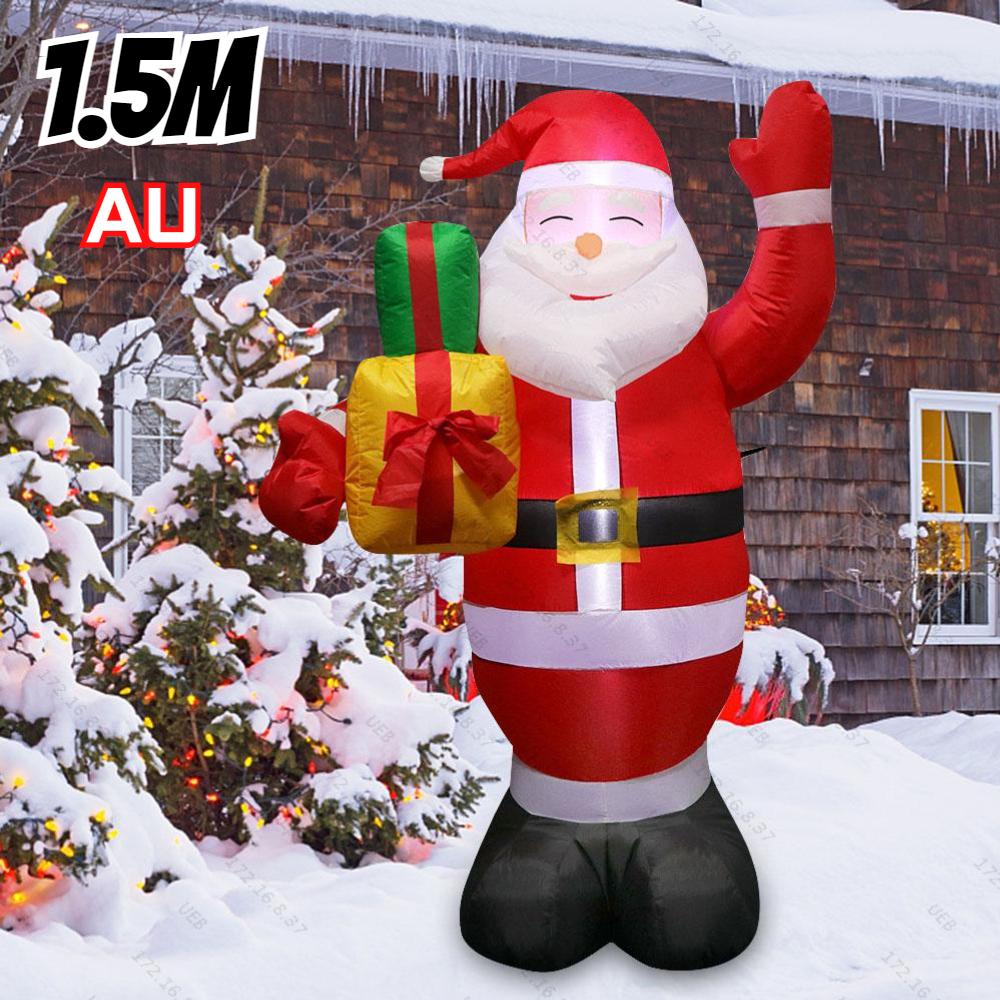 Christmas Decoration Glowing Snowman Santa Claus Inflatable Toy with LED Lights Outdoor Xmas Party Decor Christmas Decoration