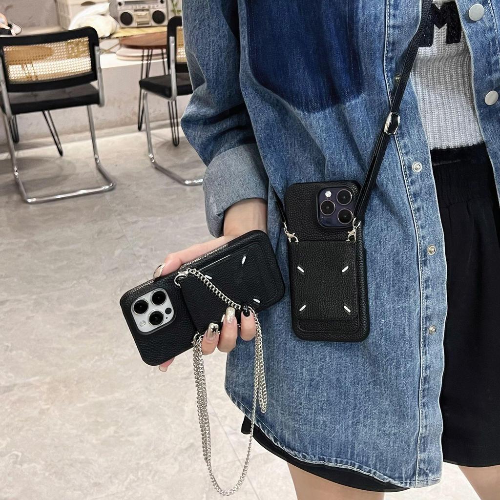 Vyšívané pouzdro crossbody pro iPhone 15/16 Pro Max s kapsičkou na mince a slotem na karty