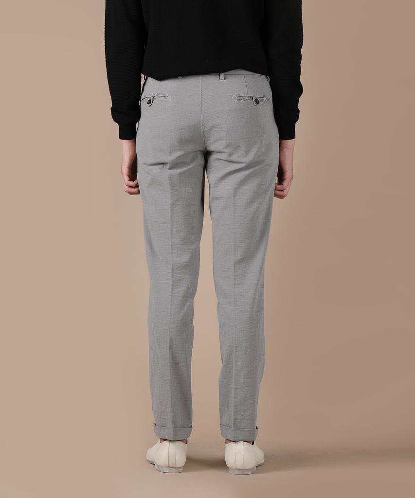 PANICALE Gray Regular Slim Fit Patterned Pants