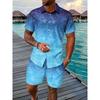 Sommer-Strandparty Herren Freizeithemd Outdoor-Sport Herrenshorts Herren Hawaii-Kurzarmhemd und Strandshorts Set