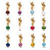 New 12 Months Birthstone Eternity Circle Dangle Charm Fit Pan Bracelet Women DIY Jewelry Birthday Party Gift