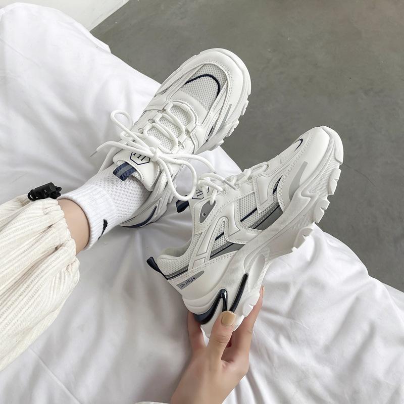 Dad Shoes Girl  On The New Korean Version Of Student Casual Versatile Sports Little White Shoes Breathable Running Shoes Tide