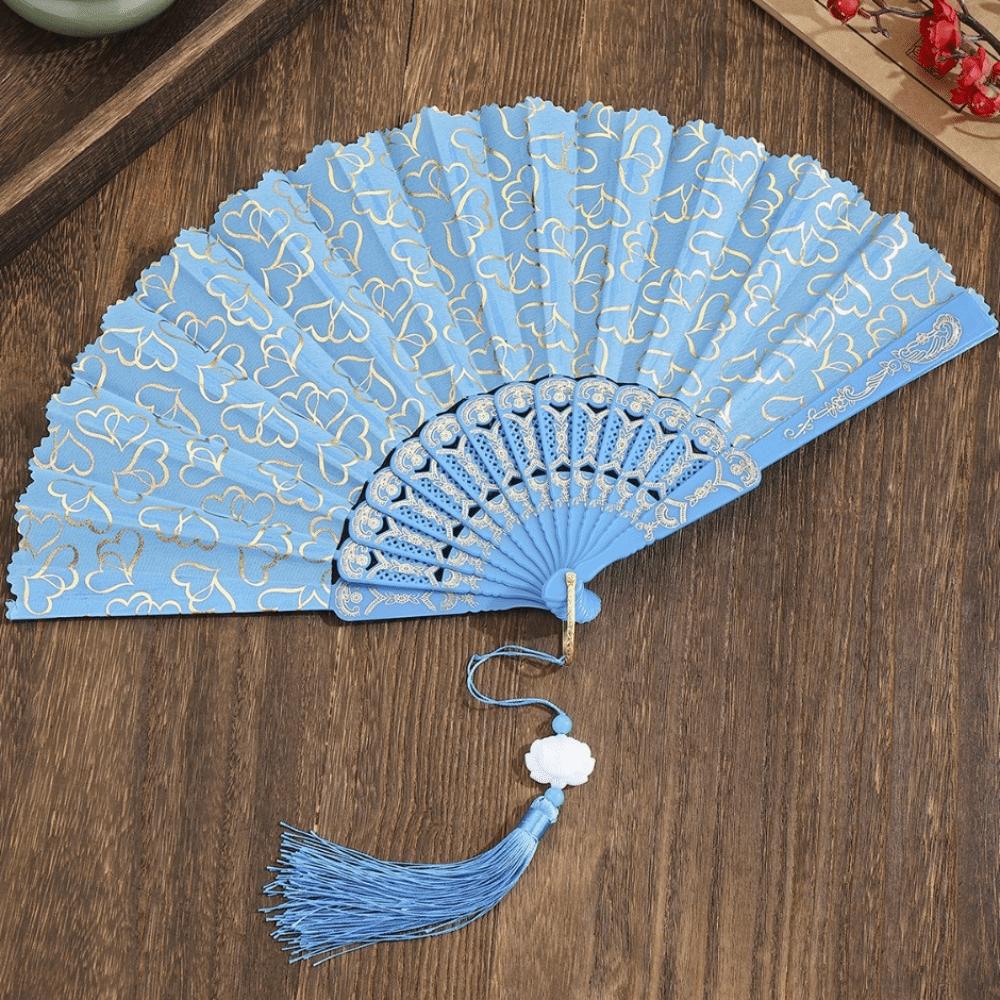 PP Chinese Style Fan Polyester Hand Held Fan Elegant Foldable Fan  Home Decor