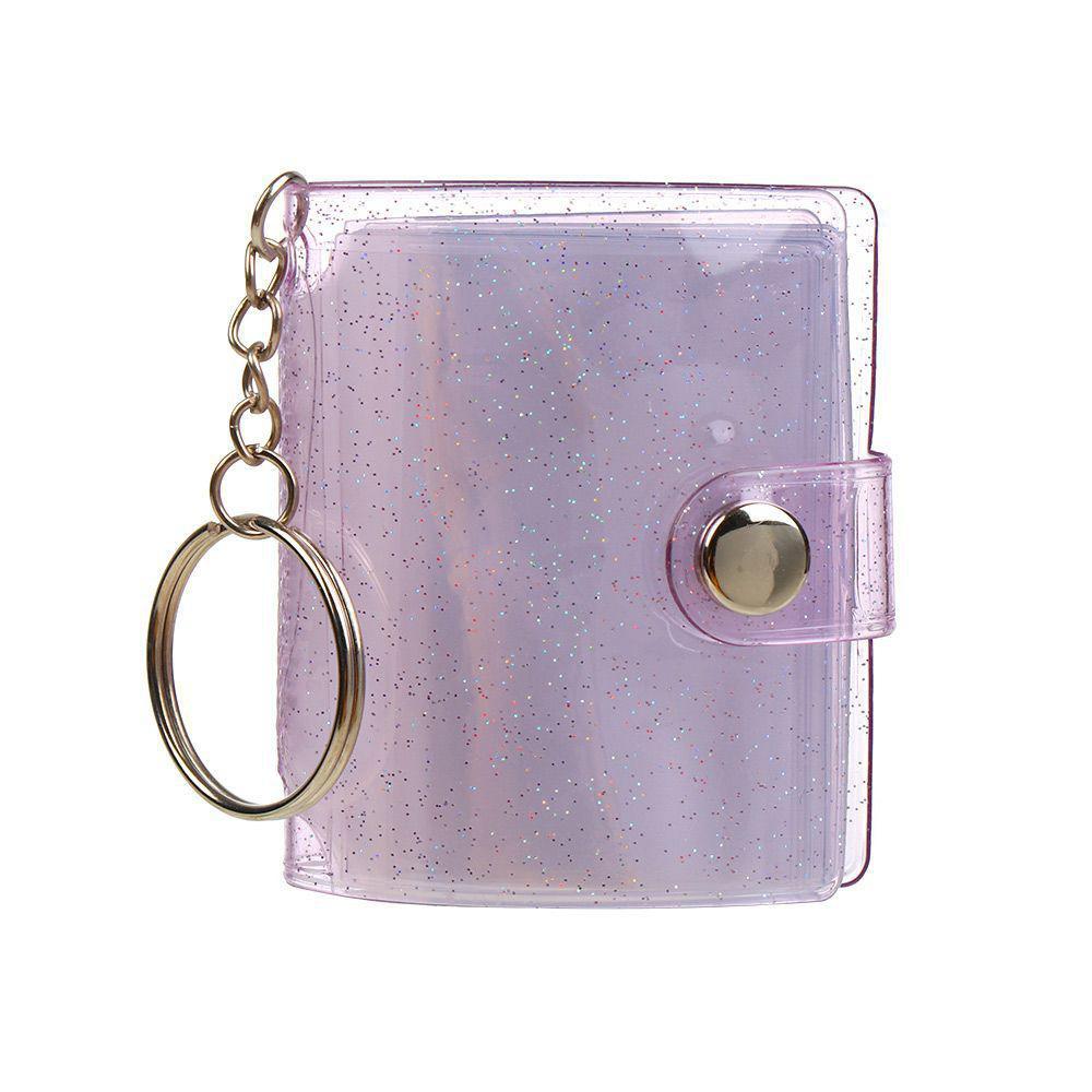 2pcs Mini 2-inch Small Photo Album Keychain Pocket Insert Style Photo Album ID Photo Storage Book