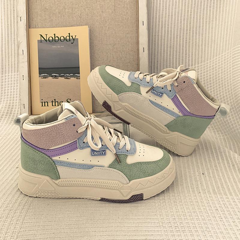 High-top shoes women's 2025 new spring niche shoes casual shoes versatile board shoes 2025 new versatile board shoes