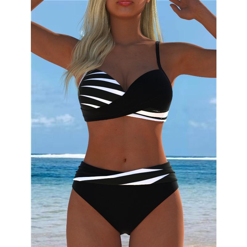 New sexy split twist bag small chest gathering swimsuit swimsuit S