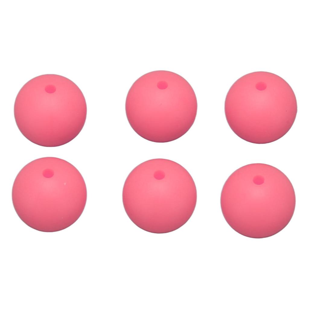105pcs 15mm Silicone Beads Bulk Round Silicone Beads Loose Beads for Bracelet Necklace Keychain Making Baby Pink