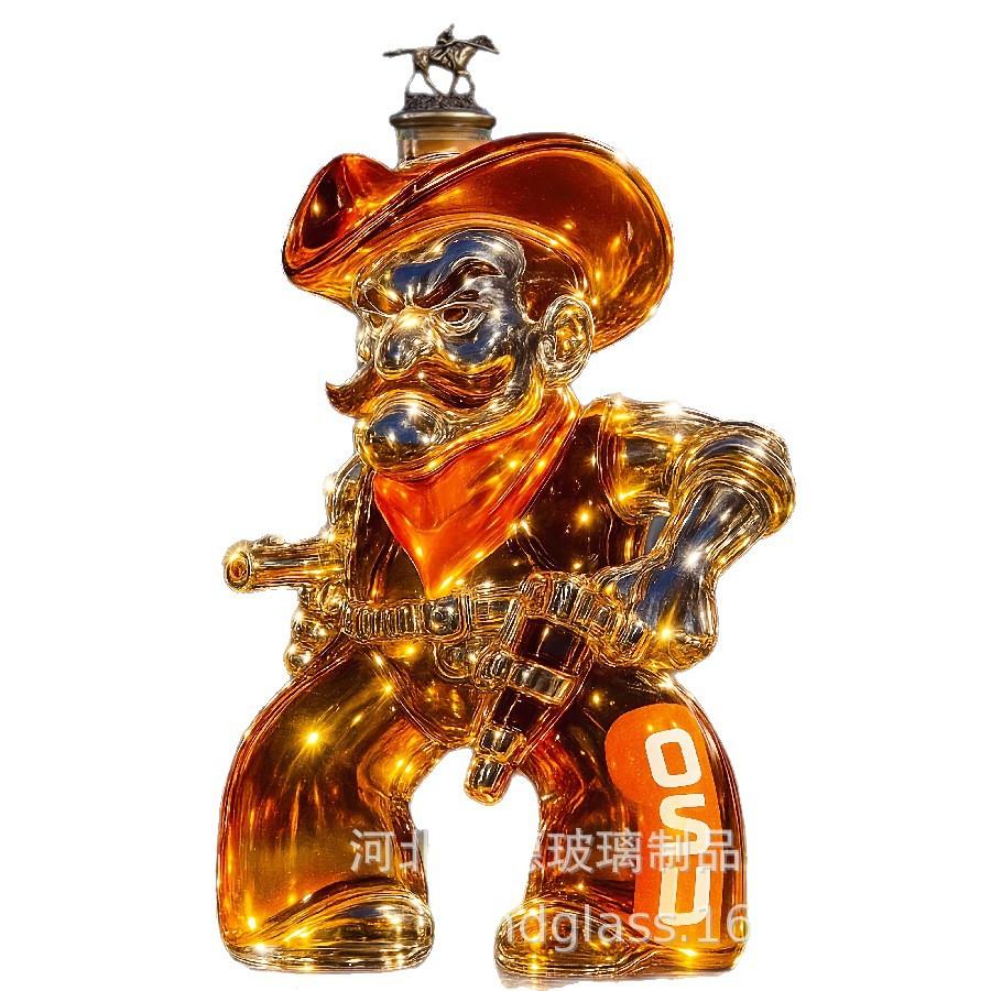 Decantador de Whisky de Vaquero Occidental Pistola Botella de Vino de Vidrio de Borosilicato Alto Jarra de Licores Novedosa Artículos de Bar Regalo para Hombres