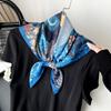 Oil Painting Retro Literary Silk Scarf Cotton Square Versatile Cashew Nut 70cm Square Waist Seal Belt