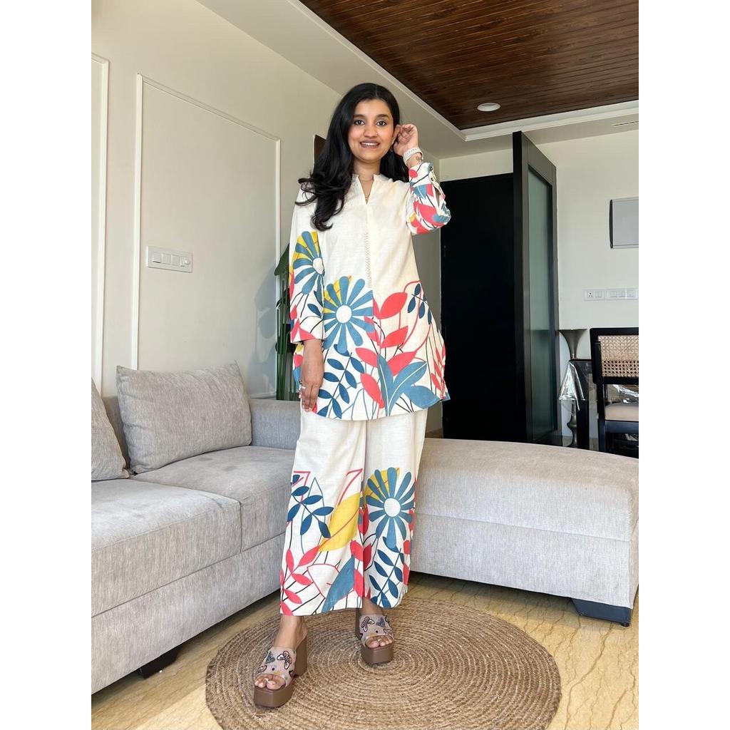 Women Designer Cotton Flex Kurta Cord Set Indian Beautiful Top Tunic Kurti Dress SC-2305