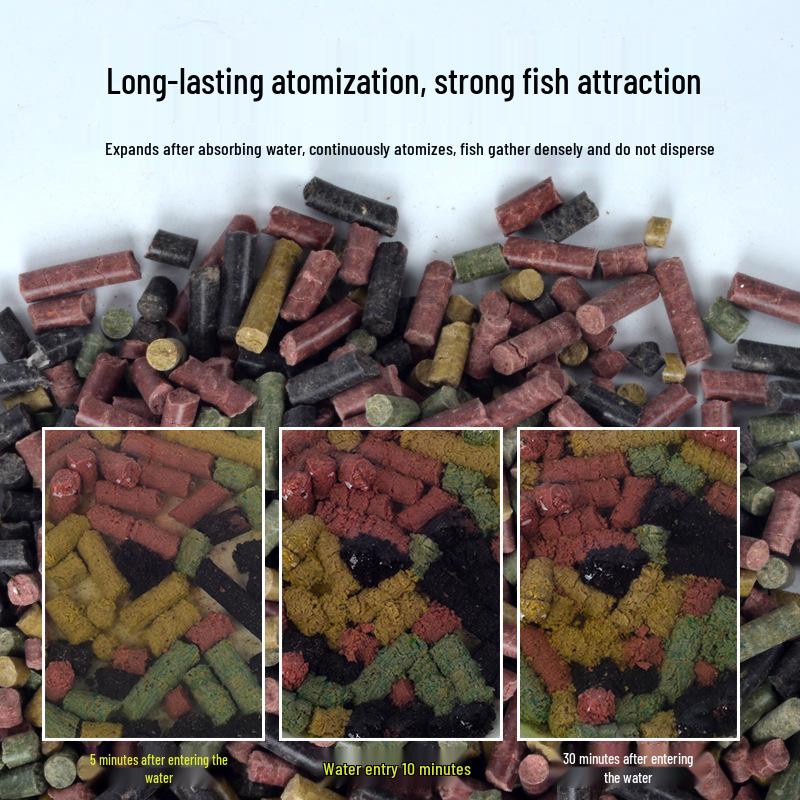Universal Fish Bait Pellet - Meat & Fishy Fragrance, Four-Color, Insect Protein for Crucian Carp and Red Worm Fishing