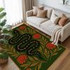 Nordic Style Living Room Carpet Black Gold Mysterious Snake Pattern Bedroom Rug Machine Washable Non-slip Coffee Table Mat Tapis