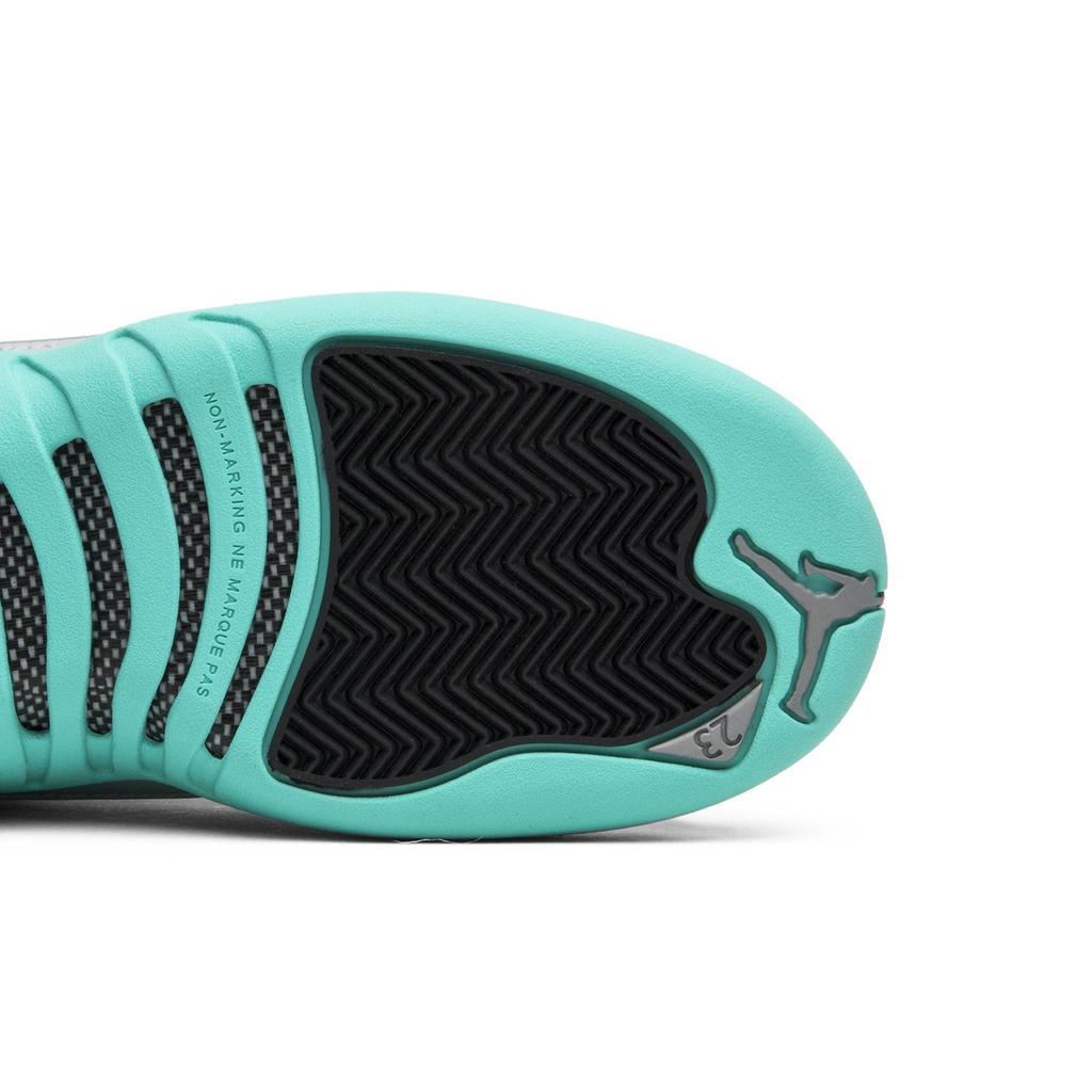 Air Jordan 12 GG 'Hyper Jade' (Unisex) Schwarz / Metallic-Silber-Hyper Jade Vintage Basketballschuhe 510815 017