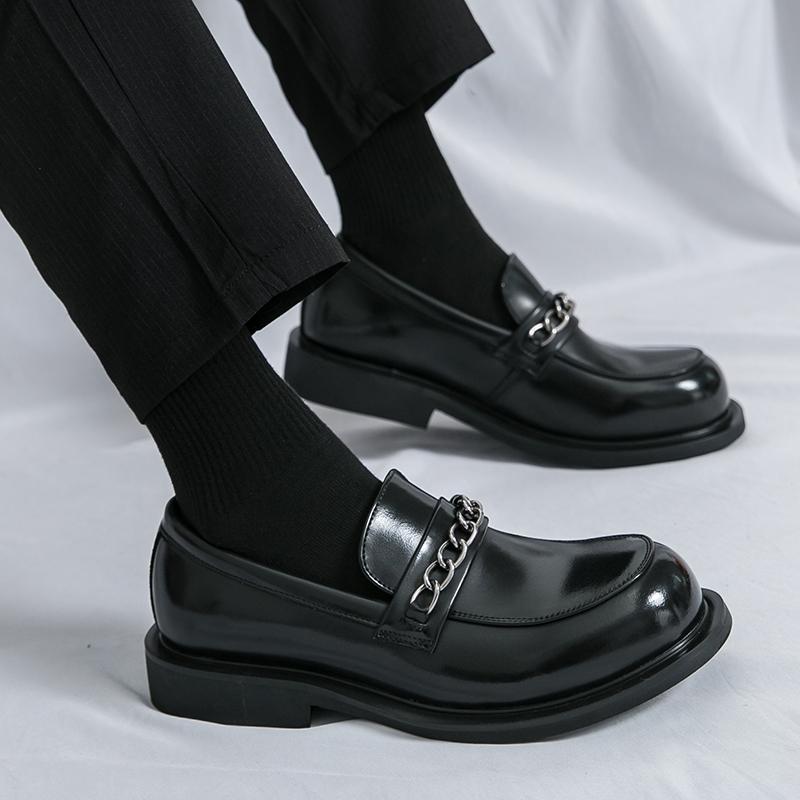 Fashion Spring Fashion New Men's Round Head Business Casual Leather Shoes Luxury Brand Men Comfortable Thick Bottom Banquet Oxford Shoes