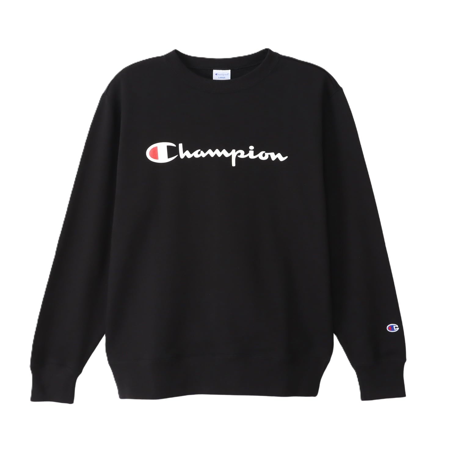 

Champion Long Sleeve Crew Neck Sweatshirt with Script Logo, Basic, C8-W043Z -090-L чёрный