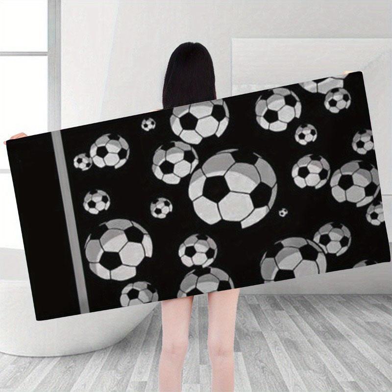 1 Stück Fußball-Element-Design Strandtuch Super Saugfähigkeit Geeignet für Meeresurlaub Pool Yoga Heimfitness Geschenk für Familien