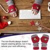 Yousheng 1 Pair Riding Gloves Embroidery Pattern Fingerless Knitted Gloves with Extended Cuffs Half-Finger Design Thumb Hole Winter Gloves