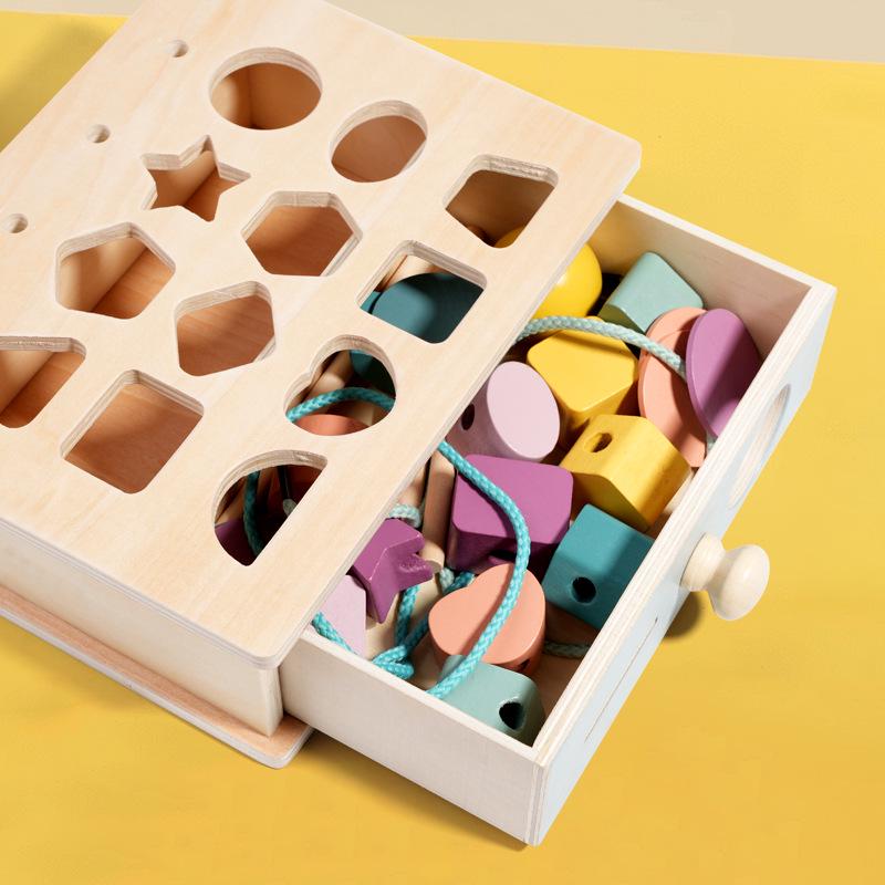 Montessori Educational Toy: Multifunctional Shape & Bead Recognition Set
