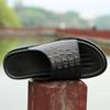 FashionGenuine Leather Men's Slippers Crocodile Grain Style Men Flip Flops High Quality Men Casual Shoes Beach Non-slip Male Slippers