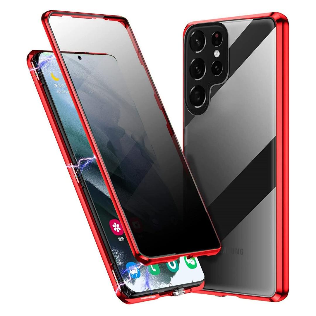 

Подходит для Samsung S25ultra Магнитный чехол для мобильного телефона с защитой от подглядывания S24FE Полностью закрытый стеклянный магнитный металлический защитный чехол S25