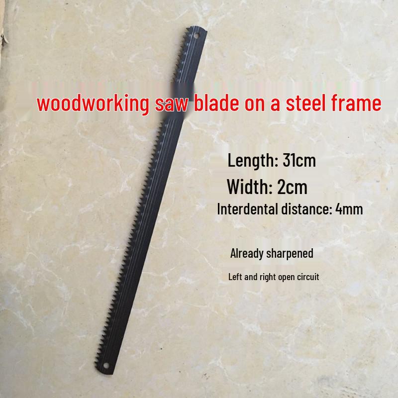 Manganstahl Holzbearbeitungssägeblatt - Grobe & Feine Zähne, Schmale Laubsägeblatt, Handsäge mit Knauf (50cm, 60cm, 70cm)