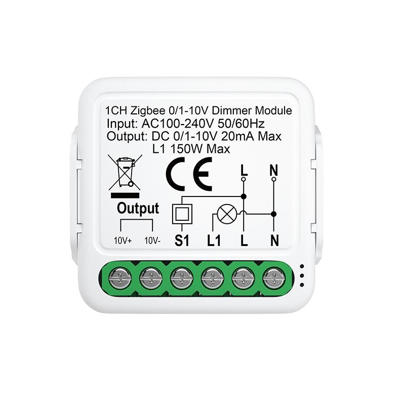 Smart Light Switch Dimmer Module Zigbee 0-10V with Dimmable Wall Switches