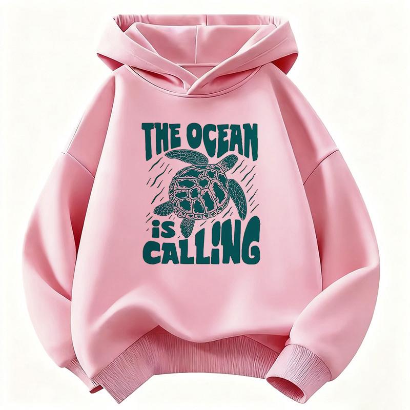 Fashion Sea Turtle Girls Hooded Kids Design Children's Sweatshirt Cute Hoody for Boys Girls Casual Hoodies for Spring