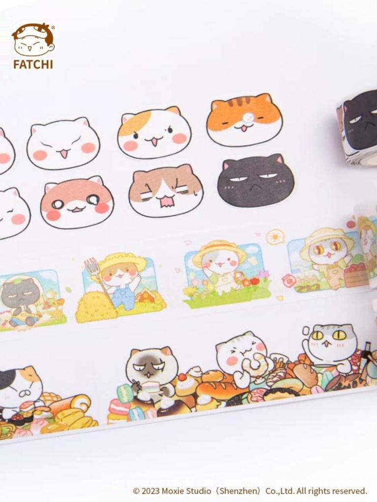 Fita Washi Eslite: """Se a História é um Conjunto de Miau""" Adesivos de Desenho Animado de Gato"""