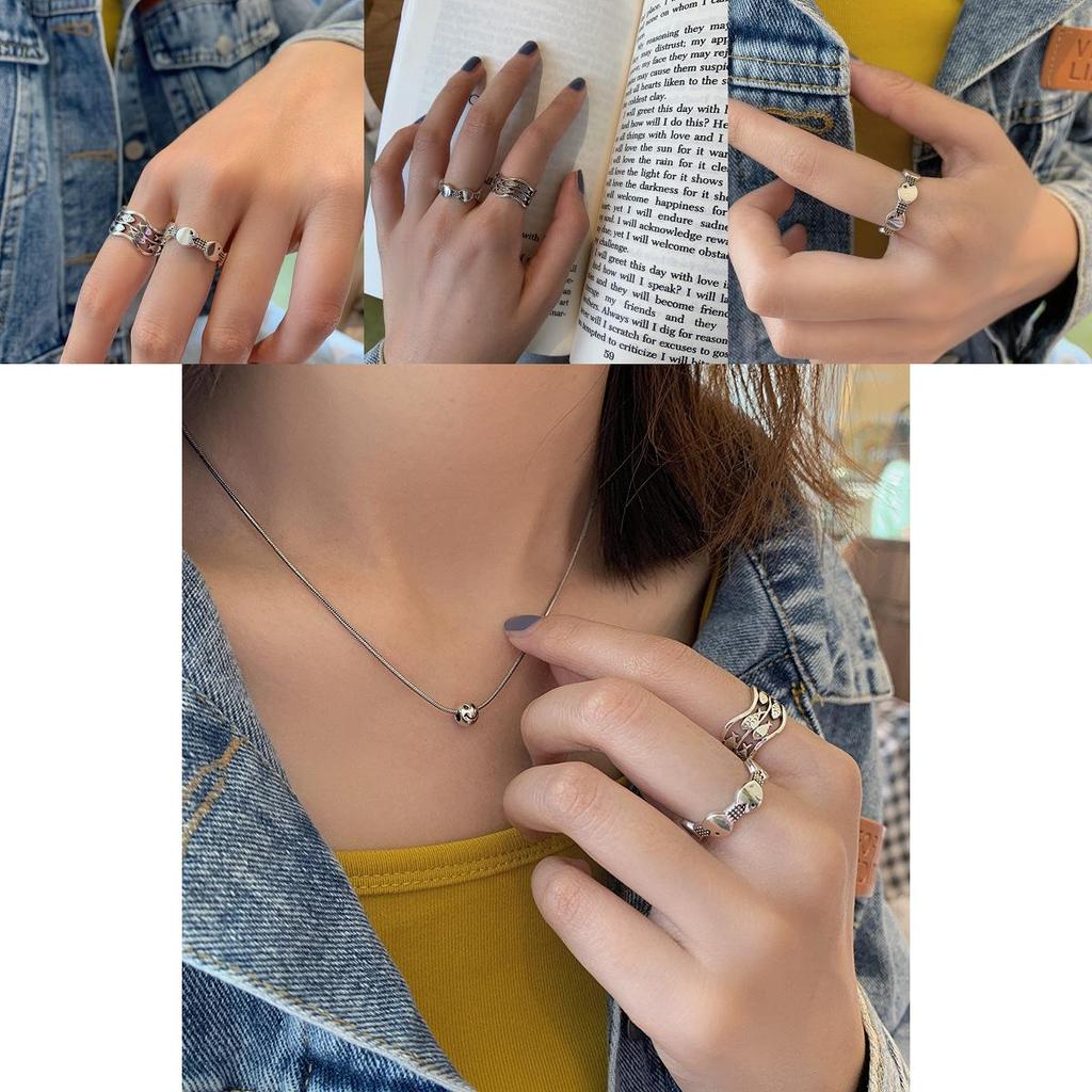 925 Sterling Stunning Silver Double Layer Fish Vintage Ring With Unique Expression Design