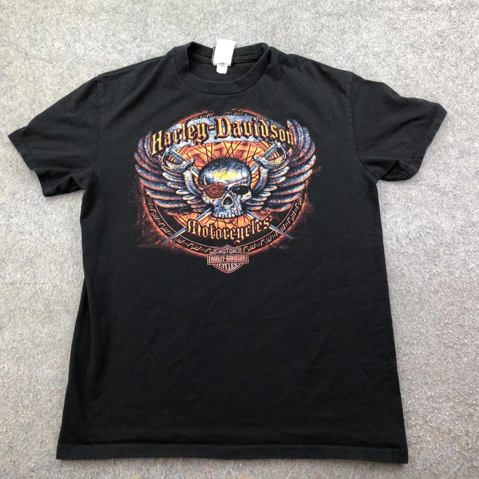 Harley-Davidson Shirt Mens Large Black Corpus Christi Texas Skull Graphic Tee M