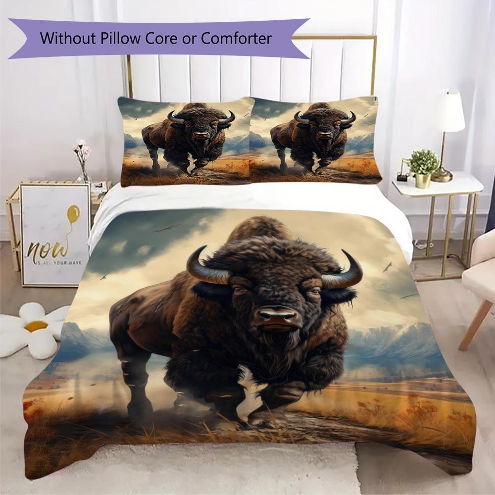 Forest Lodge Wildlife Scene Home Decoration Soft Printed Sofa Cover Blanket Bedding Down Pillowcase Duvet Cover Without Core A7