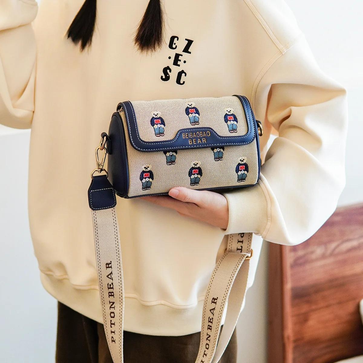 

Новая сумка через плечо, модная сумка-подушка с вышивкой в стиле «художник», корейская сумка