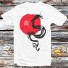 T-shirt Snake Tramonto Giapponese Edizione Limitata Rosso B1324