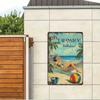Metal Sign Vintage Tiki Bar Beach Scene Wall Art Decor for Living Room