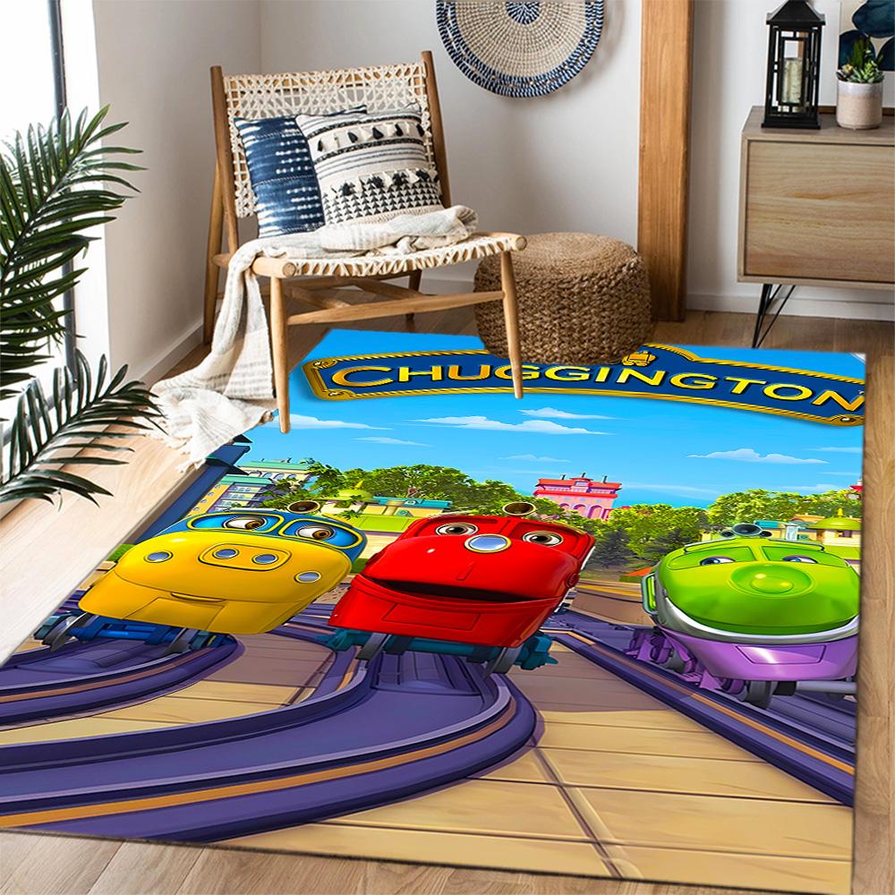 Train Adventure Journey Themed Anti-Slip Rugs - Polyester Home Decor, Suitable for Bedrooms, Living Rooms, Doorways, Studios, and Decorations