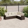 VidaXL Garden Lounge Set with Cushions 6 Pcs, Patio Sofas, Patio Furniture Set, Outdoor Furniture, Brown 3219003