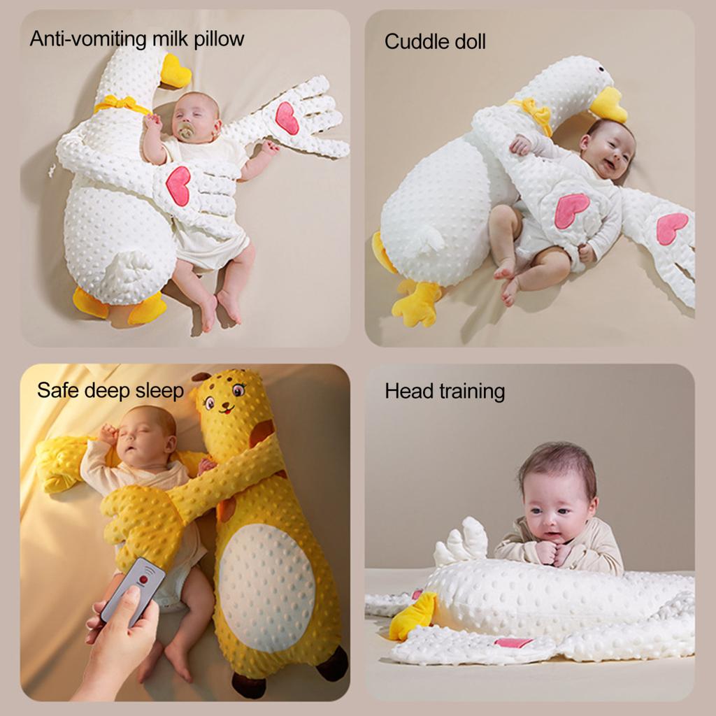Baby Patter Pillow with Remote Control And Heating Function Goose Shape Baby Sleep Aid Soothe Emotions Anxiety Arm-Wrapped Support