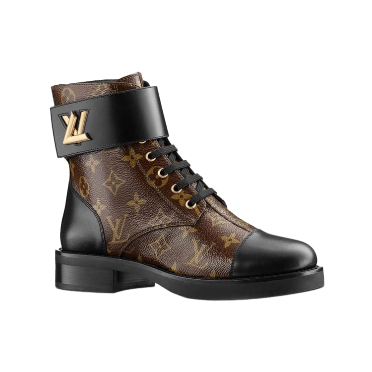 Louis Vuitton Lv Wonderland Monogram Canvas Combat Boots Brown Women's 1A2Q3I