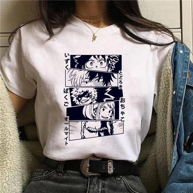 Manga Cute My Hero Academia Anime T Shirt Women Boku No Hero Academia T-shirt Bakugou Himiko Toga Tees Anime Deku Tshirt